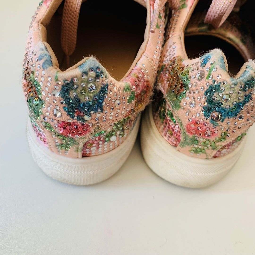 Le Shulah Floral Sparkle Sneakers Size 8.5