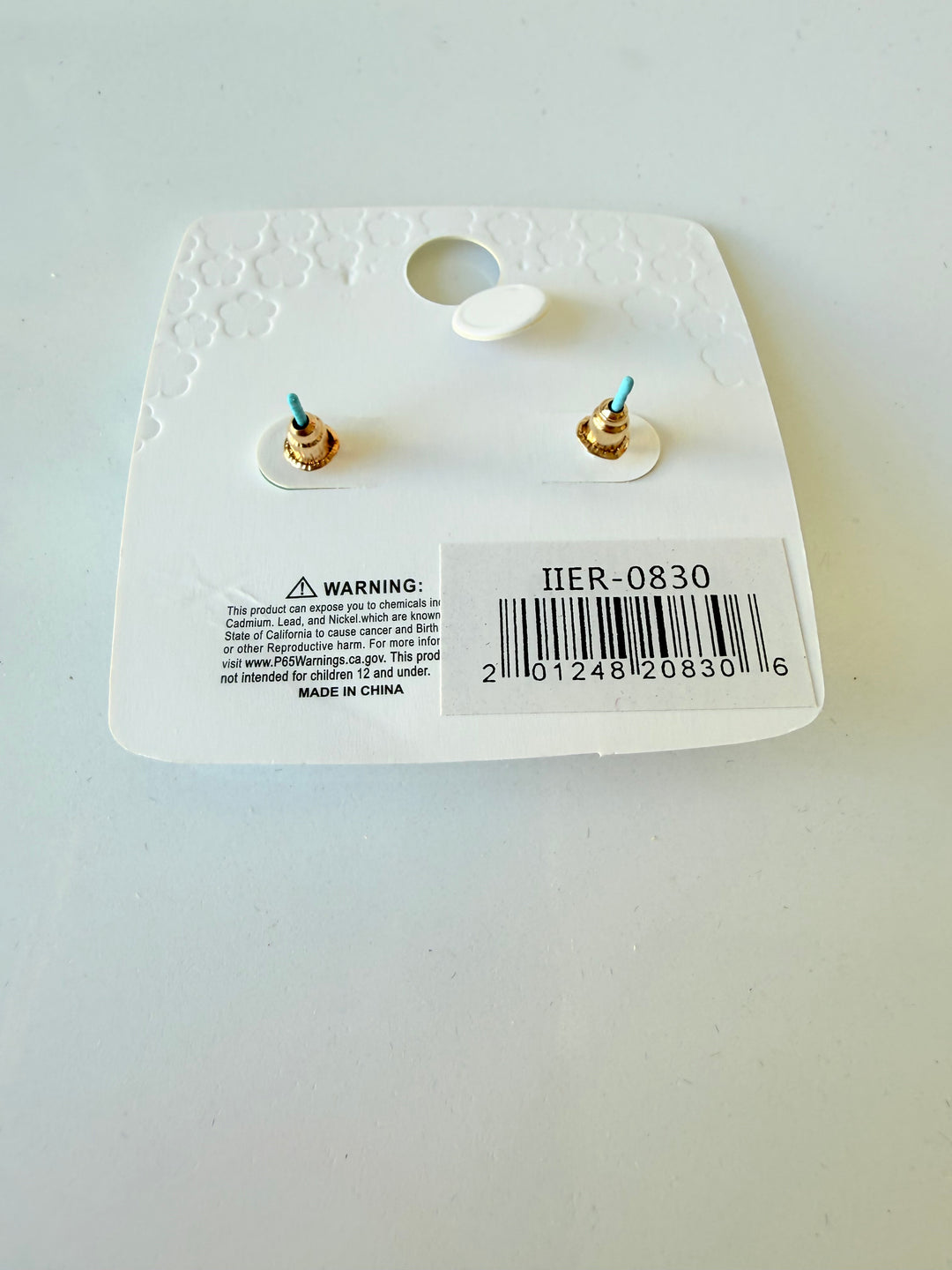 Enamel Floral Pierced Earrings In Aqua/Baby Blue NWT