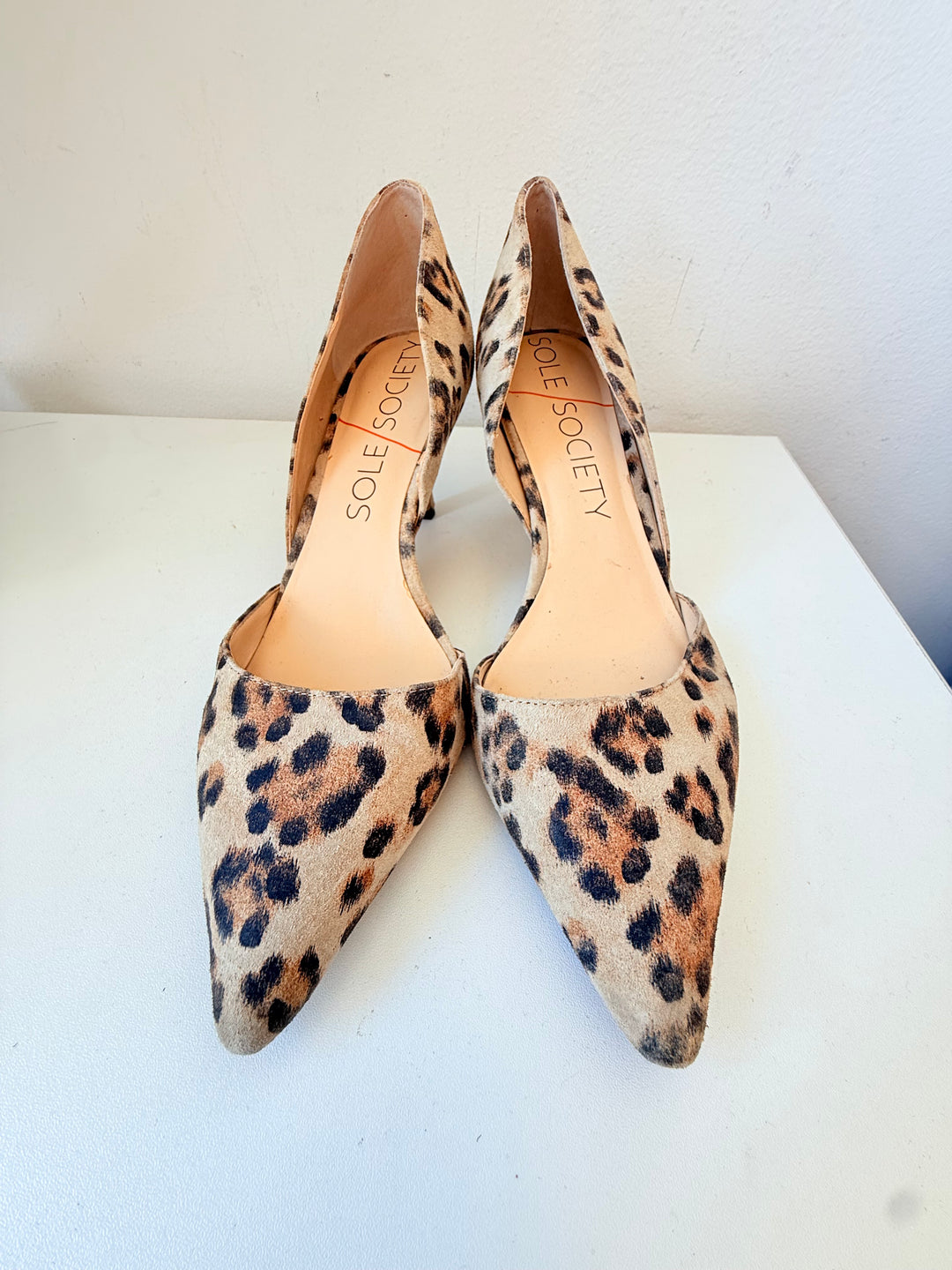 Sole Society Leopard Print D’ Orsay Kitten Heel Pumps Size 9