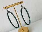 Rebel Designs Semi Precious Turquoise and Antique Brass Hoop Pierced Earrings