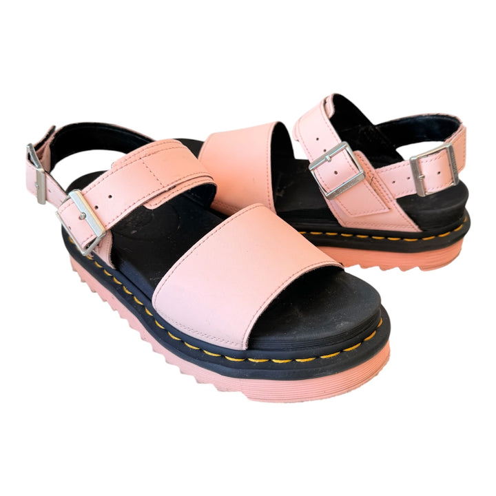 Doc Martens Voss Air Wear Hydro Leather Sandals In Pink Size 6