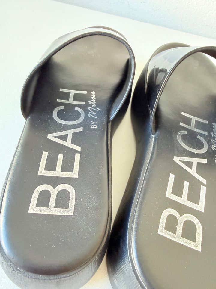 Beach By Matisse Black Platform Slides Size 6 Women’s