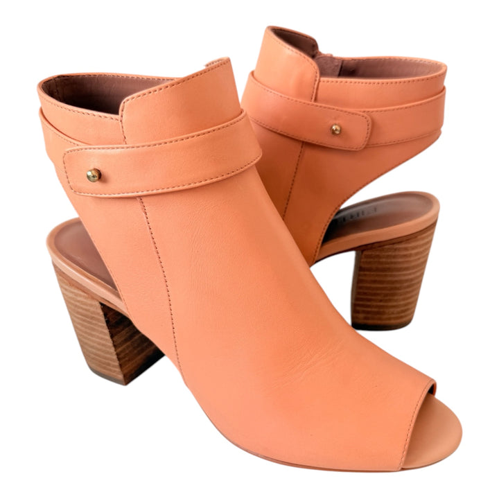 Firth Leather Light Peach Peep Toe Bootie The Shay Model Size 6.5