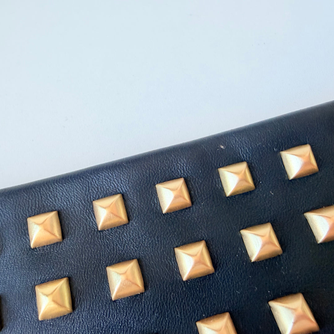 Allsaints Bettina Black Gold Studded Leather Clutch
