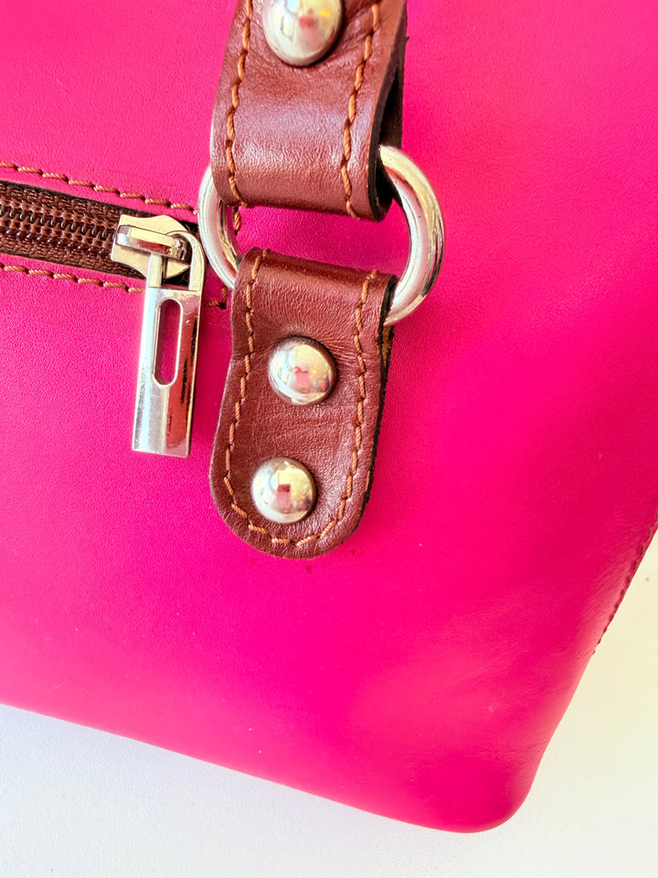 Vera Pelle Hot Pink Leather Handbag