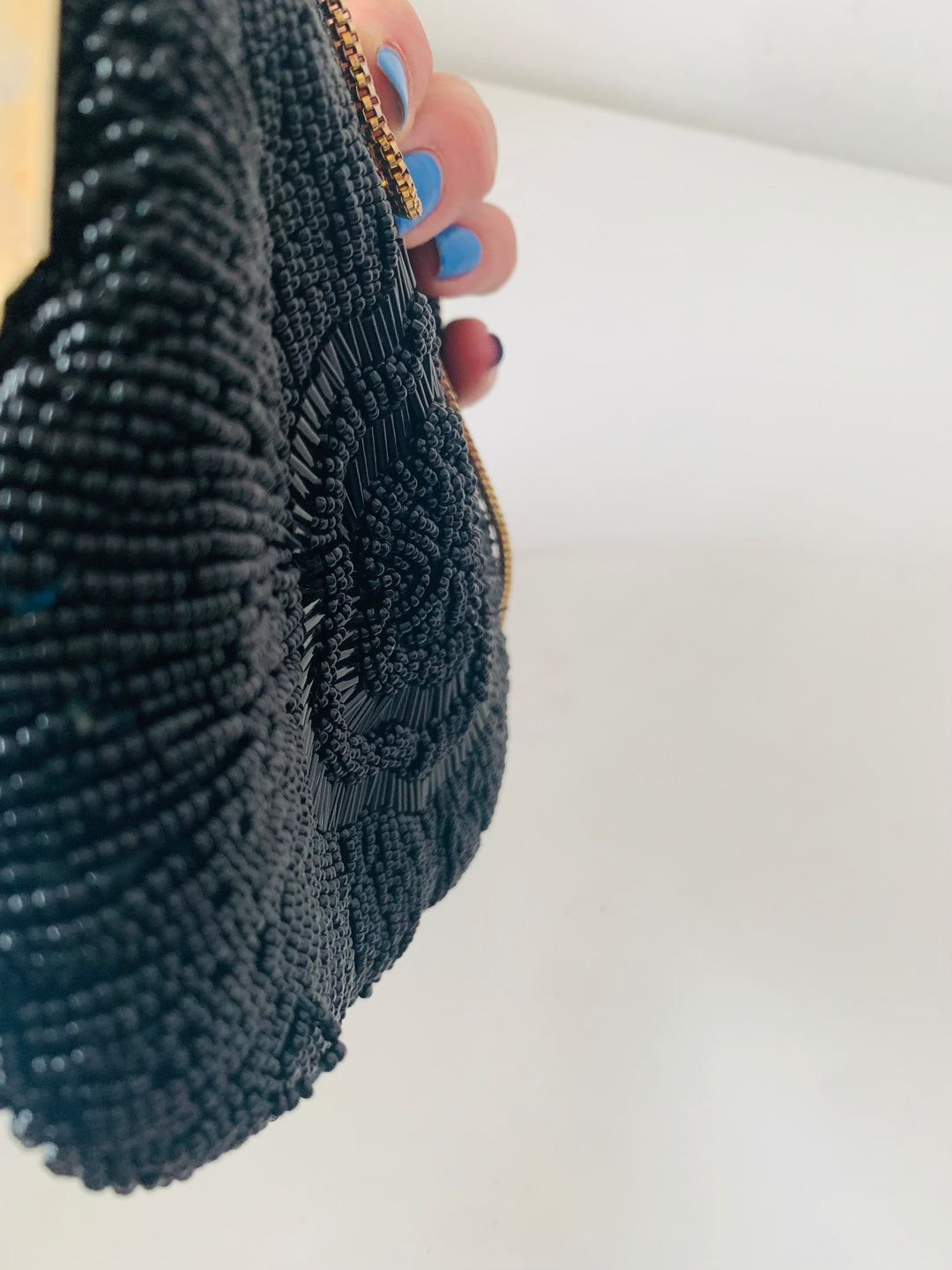 Vintage Black Beaded Evening Bag