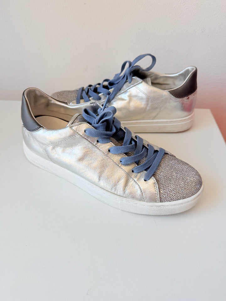 Crime London Silver Mettalic Sneakers Size 38