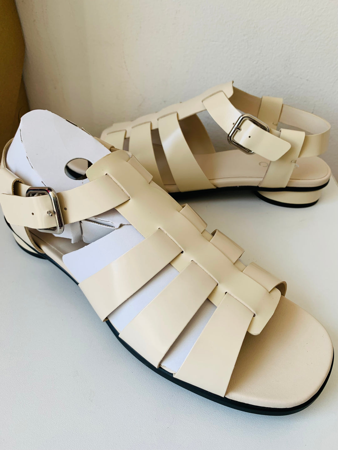 Ecco Sculpted Alba 25 Off White Sandal Size 41 (US 10-10.5) New In Box