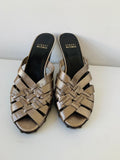 Stuart Weitzman Flex Blamic Heeled Metallic Mule Size 8.5