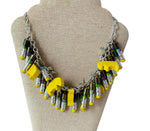 Susan Lowenberg Yellow Upcycled Handmade Pencil Necklace “Sharpen up Buttercup”