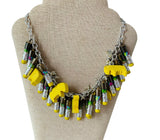 Susan Lowenberg Yellow Upcycled Handmade Pencil Necklace “Sharpen up Buttercup”