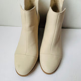 Toms Everly Beige Leather Cutout Heeled Boot Women’s Size 7