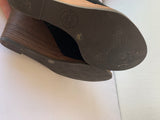 Lucky Brand Black Suede Wedge Booty Size 7
