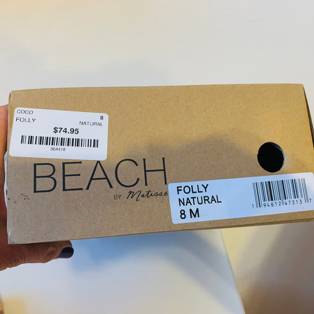 Beach by Matisse CoCo Folly Natural Heeled Sandal Size 8 New in Box