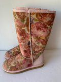 Uggs Pink Floral Boots Size 7