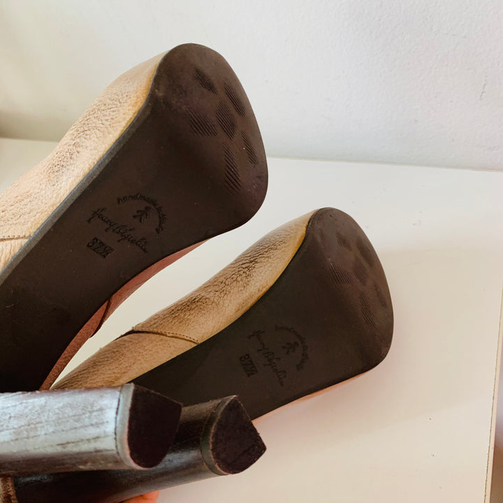 Henry Beguelin Distressed Dune Reema Leather Pump Size 37.5