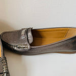 Coach Pewter Metallic Leather Driving Moccasin Women’s Size 8.5