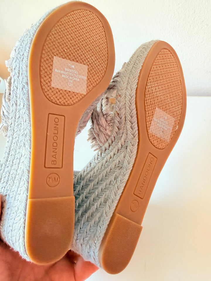 Bandolino Women’s Krista Espadrille Sandal In Bennette Blue Size 7.5 New