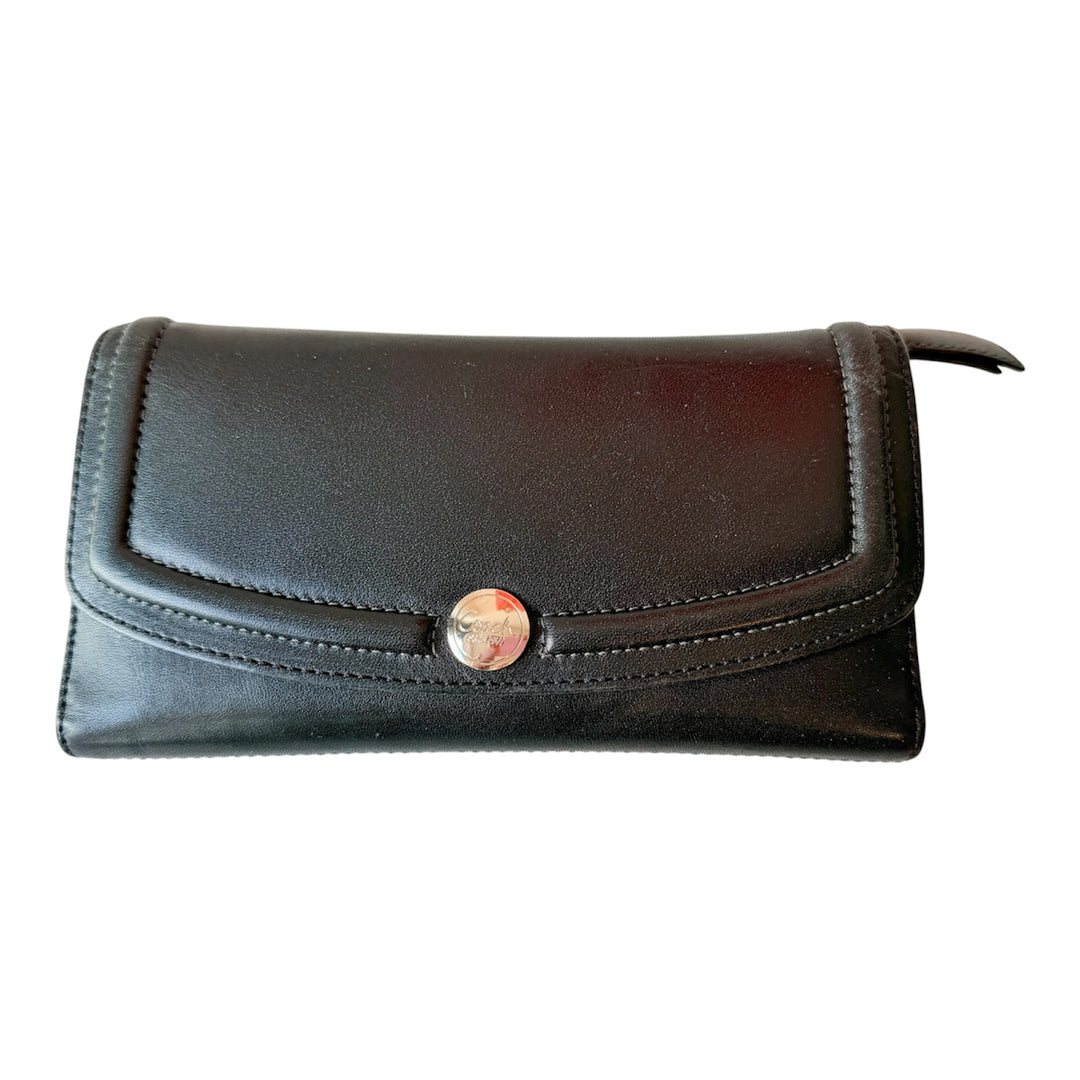 Coach Classic Black Leather Women’s Trifold Wallet
