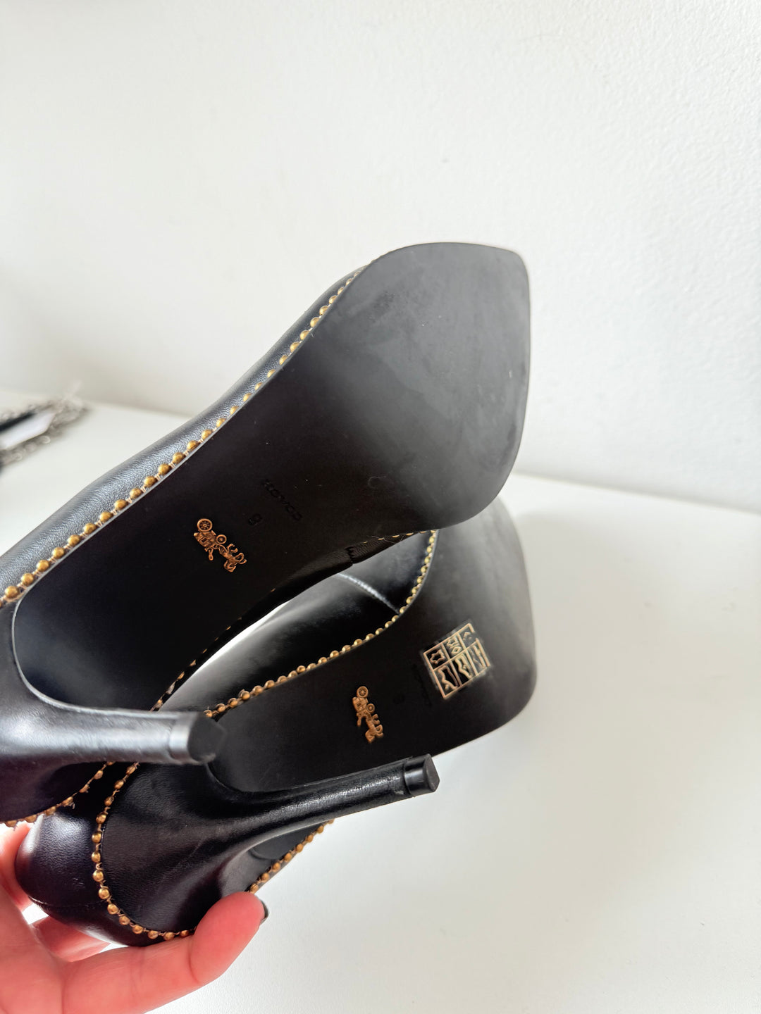 Coach Waverly Pump In Black Leather Size 8