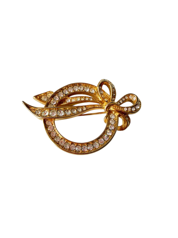 Vintage Nolan Miller Gold & Rhinestone Brooch