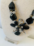 Handmade Facet Black and White Bead Statement Necklace