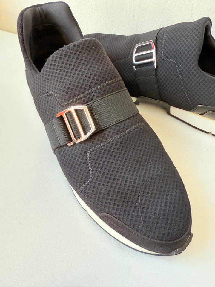 Hermes Black Run Cloth Neoprene Sneakers Size 38