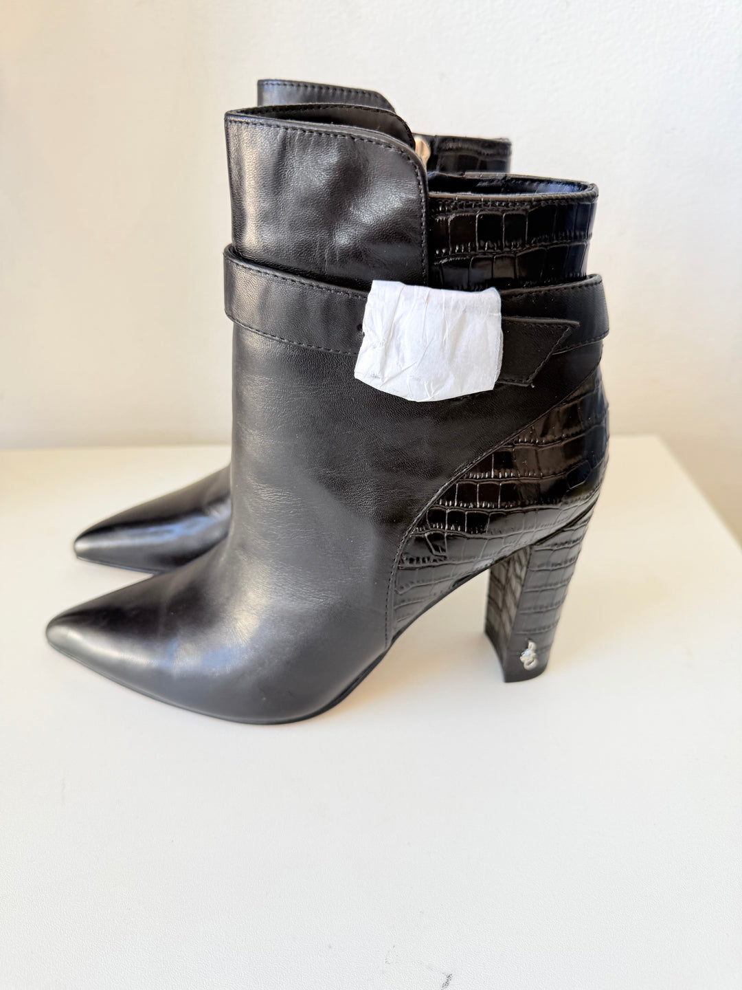 Sam Edelman Rita Black Leather Pointed Toe Bootie Size 6.5 New
