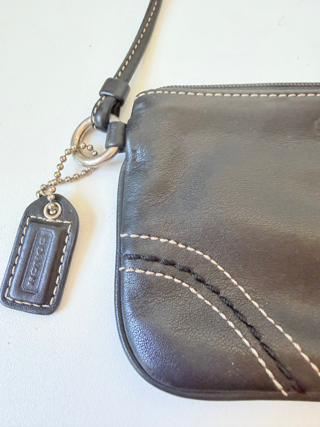 Coach Small Black Leather Wristlet