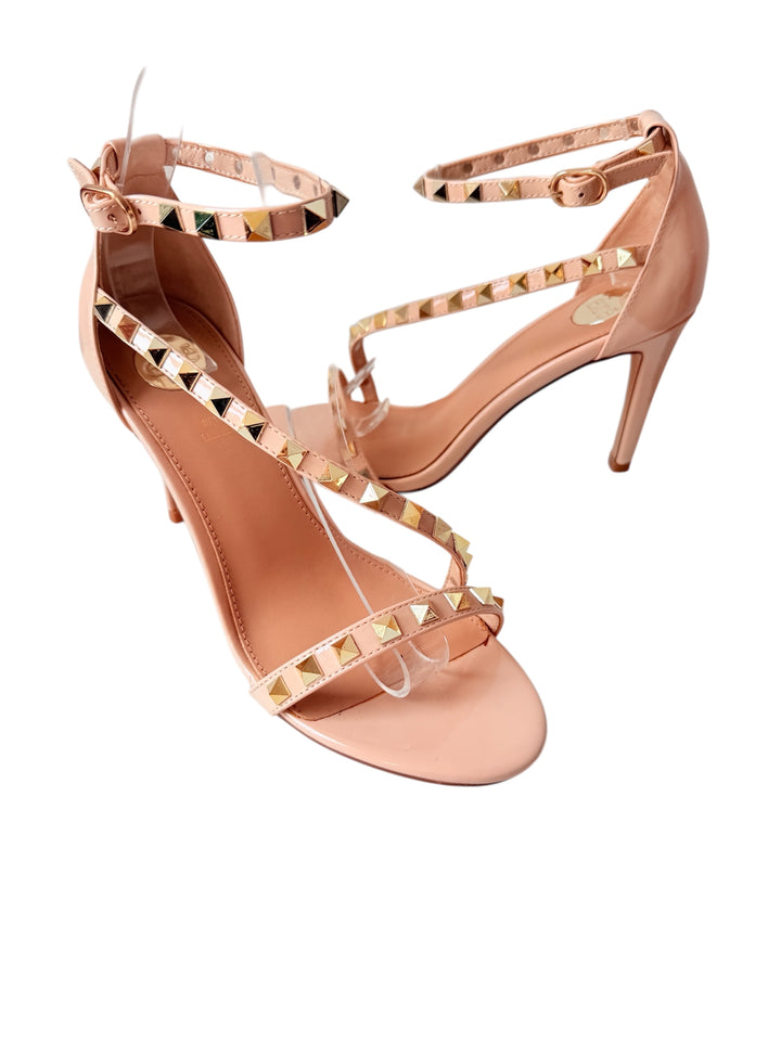 EXE Nude Patent Leather Studded Strappy Pumps Size 39