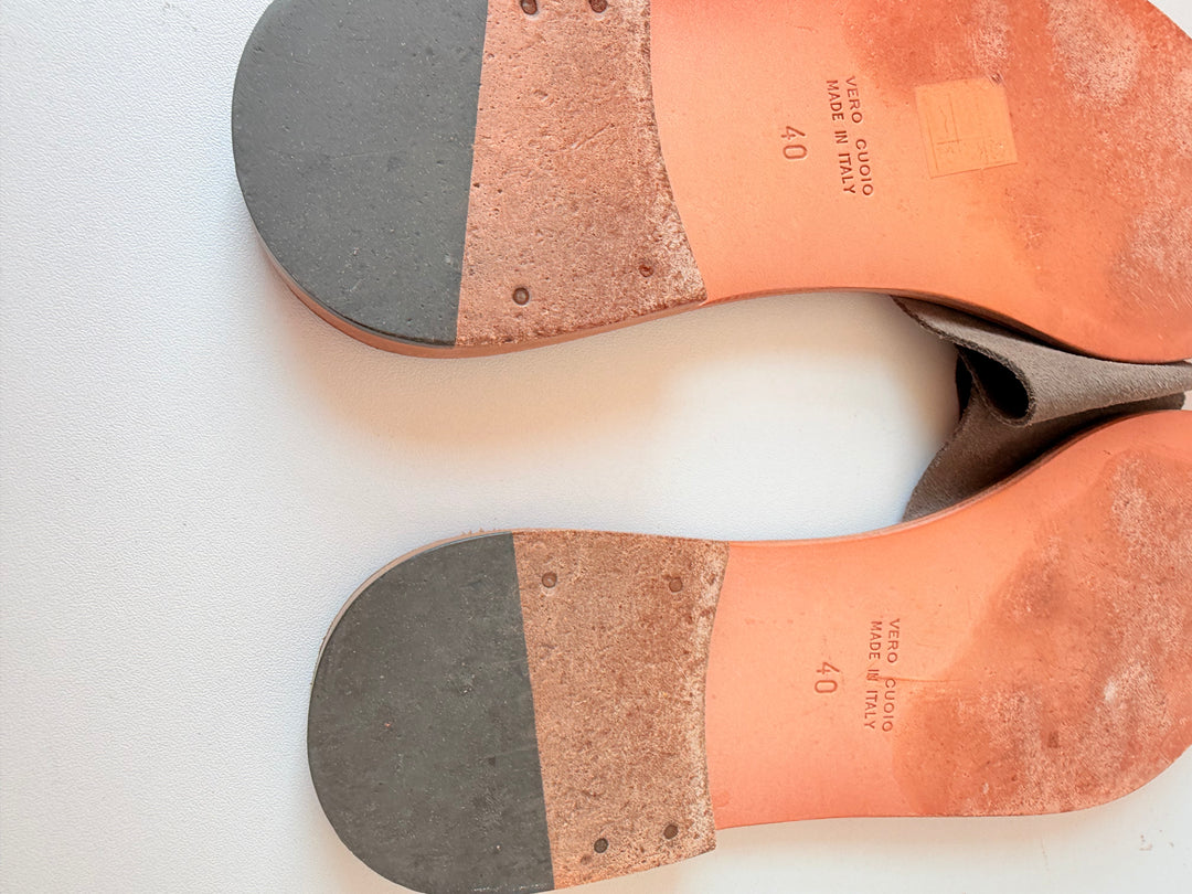 Creatures Of Comfort Brown/Grey Suede Slides Size 40