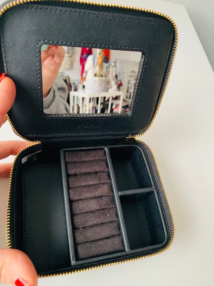 Coach Leather Cheetah Print Jewelry Box