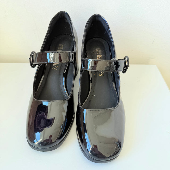 Dream Pairs Black Patent Chunky Heel Mary Jane Pumps Size 7.5