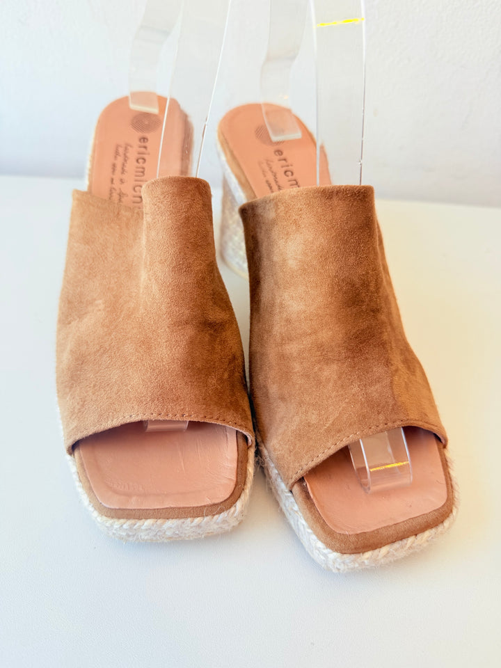 Eric Michael Brown Suede Jute Mules Size 38
