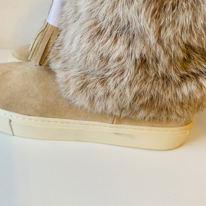 Tory Burch Tan Suede & Fur Boots Size 7