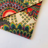 Multicolored Abstract Floral Envelope Clutch Handbag