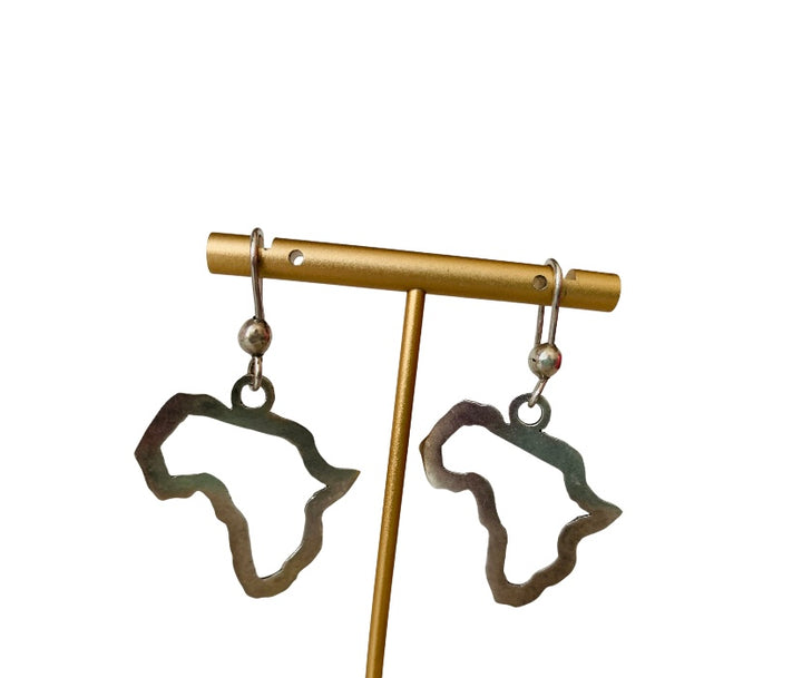 Sterling Silver Africa Pierced Earrings
