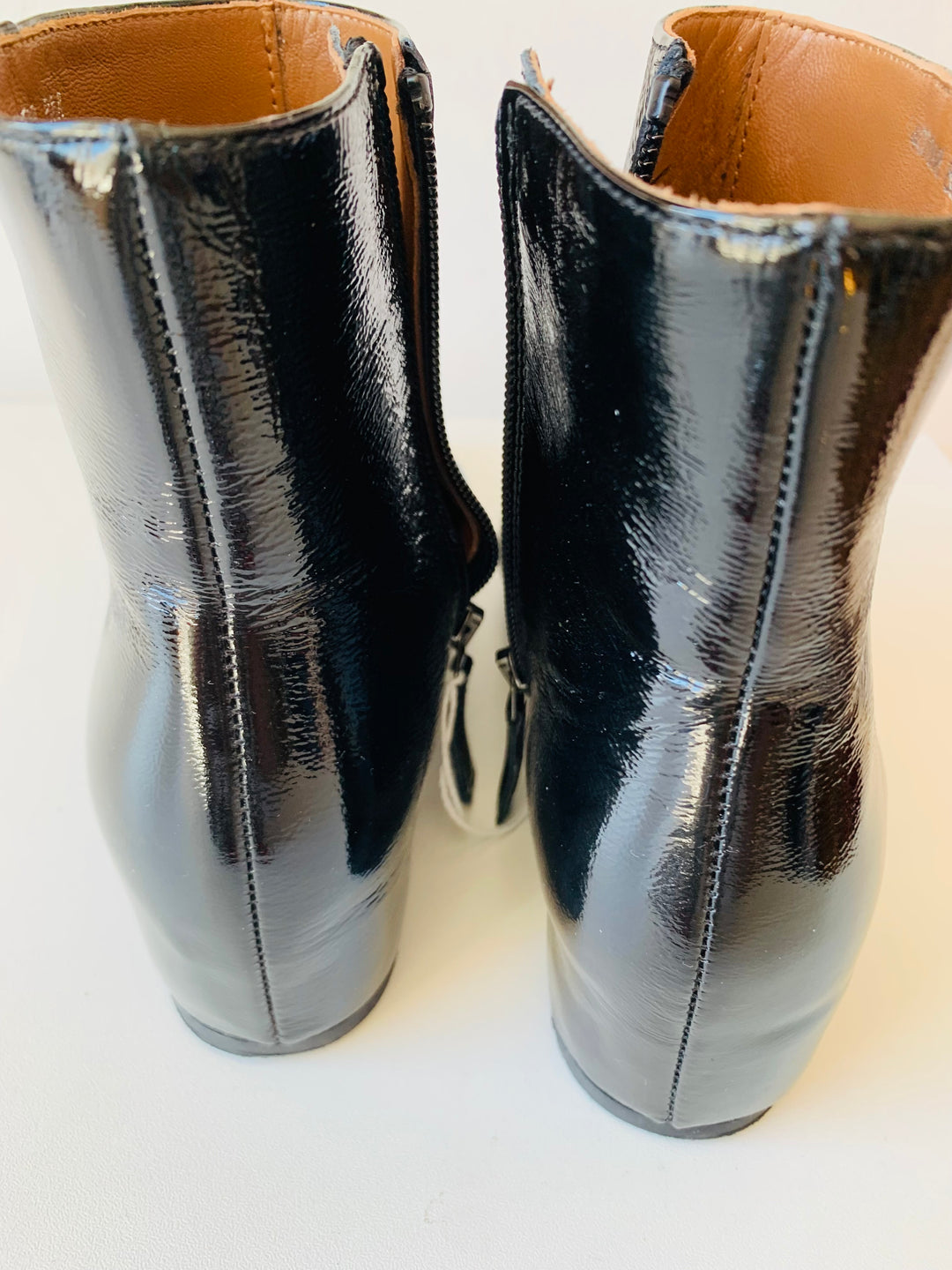 Aquatalia Ulyssa Black Patent Leather Boots Size 8