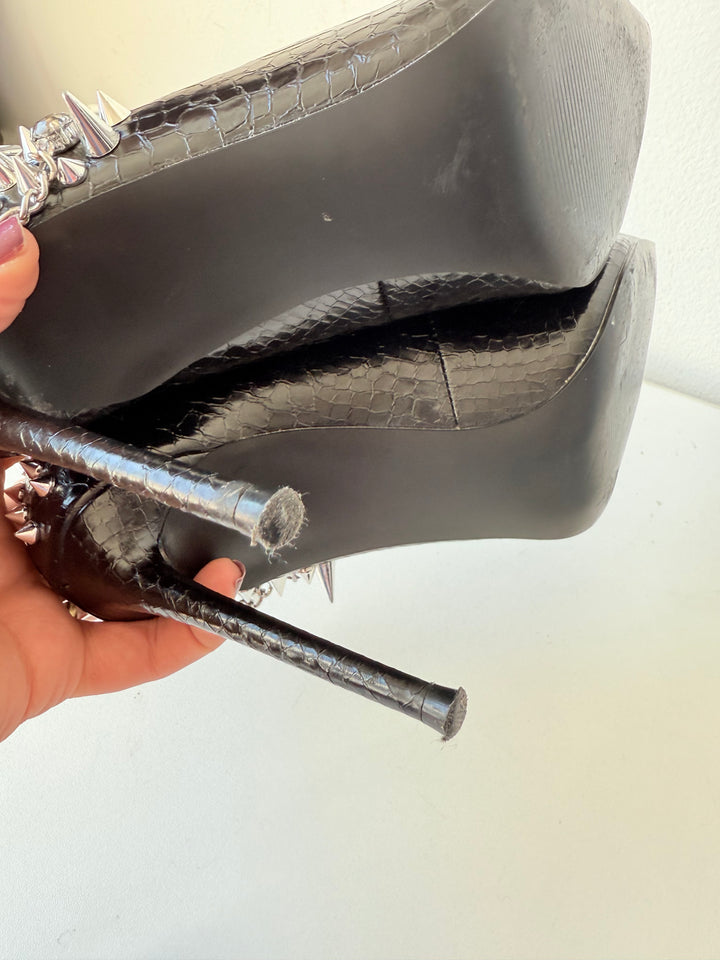 Steve Madden Veronicka Black Rhinestone Studded Pumps Size 8