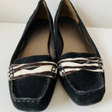 Jessica Simpson JP-Derby Black White Kidsue Pony Zebra Women’s Loafer Size 7.5