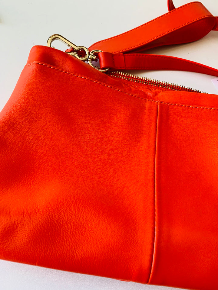 Vince Camuto Orange Woven Wristlet Crossbody Handbag