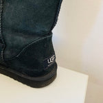 UGG Classic Tall Black Suede and Sheepskin Boots Women’s Size 7