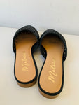 Matisse Genevieve XOXO Black Leather Woven Mules Size 8