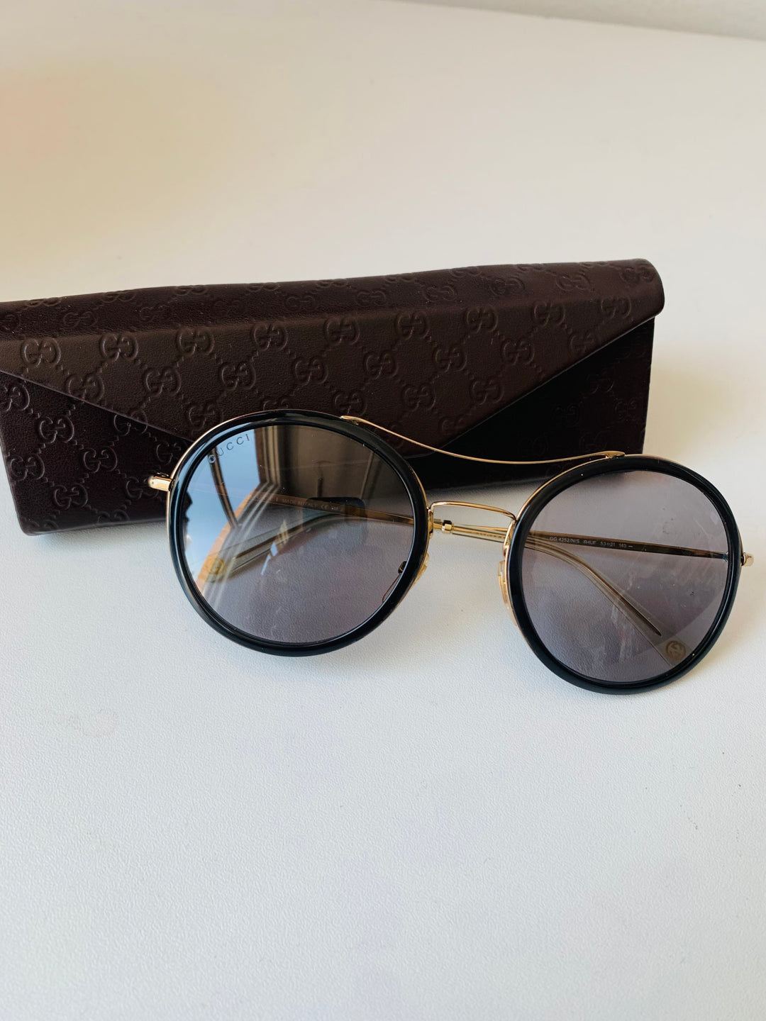 Gucci Gold & Black Sunglasses