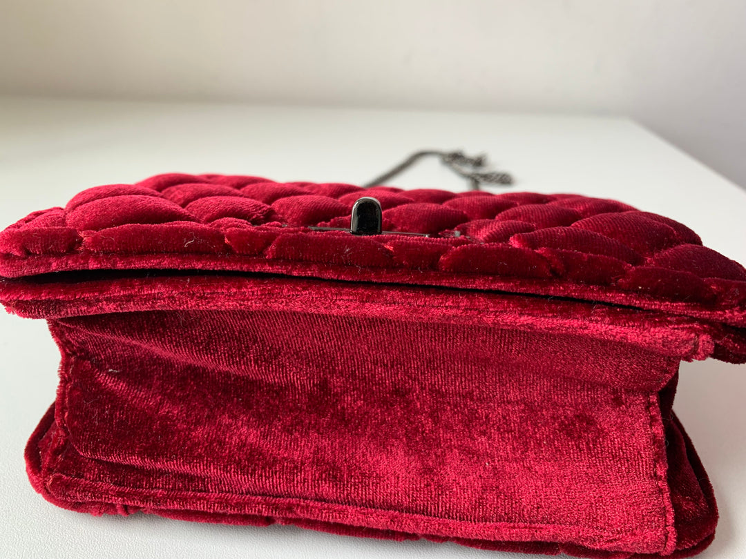 Burgundy Quilted Crossbody Handbag