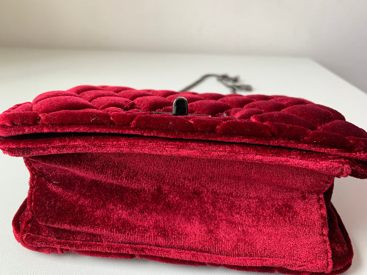 Burgundy Quilted Crossbody Handbag