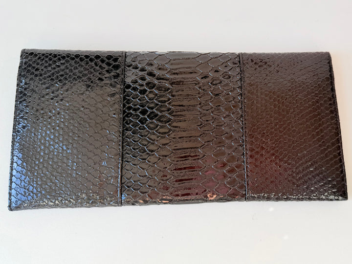 Urban Expressions Patent Croc Embossed Fold Over Clutch