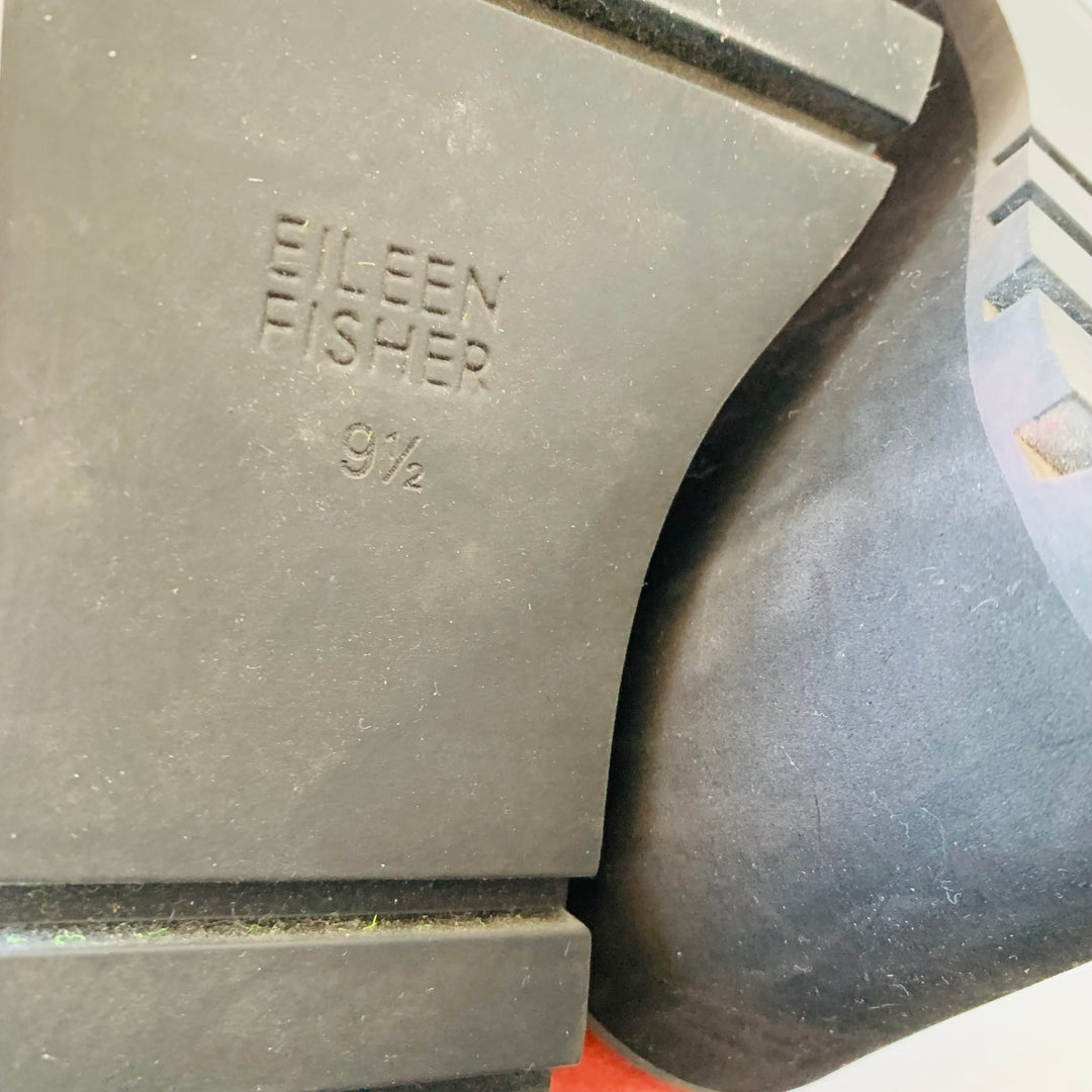 Eileen Fisher Tinker Suede Wedge Booties In Burnt Orange Size 9.5