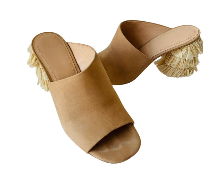Pour la Victoire Suede Peep Toe Fringe Heels Size 8