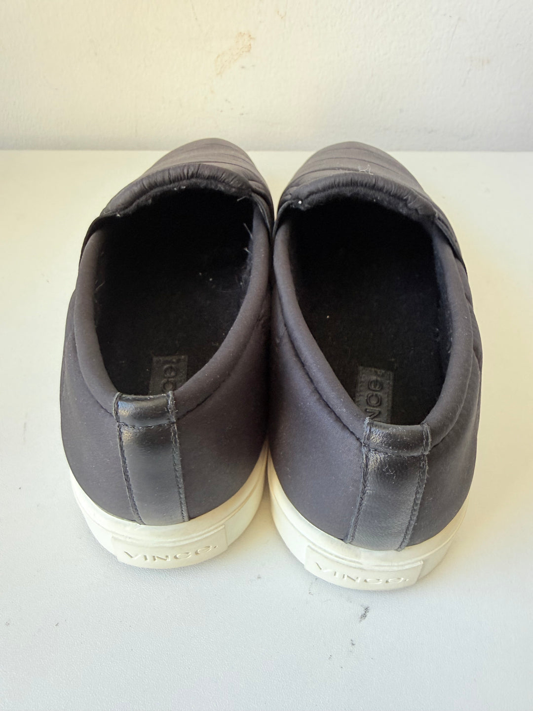 Vince Blair Black Quilted Slip On Sneakers Size 7